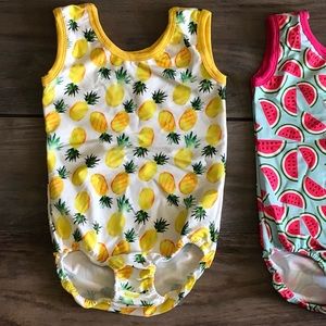 New Custom Pineapple Swimsuit Leotard Soft Girls